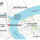 The red star by Chen Yi Square marks where the stampede on New Year’s Eve took place.